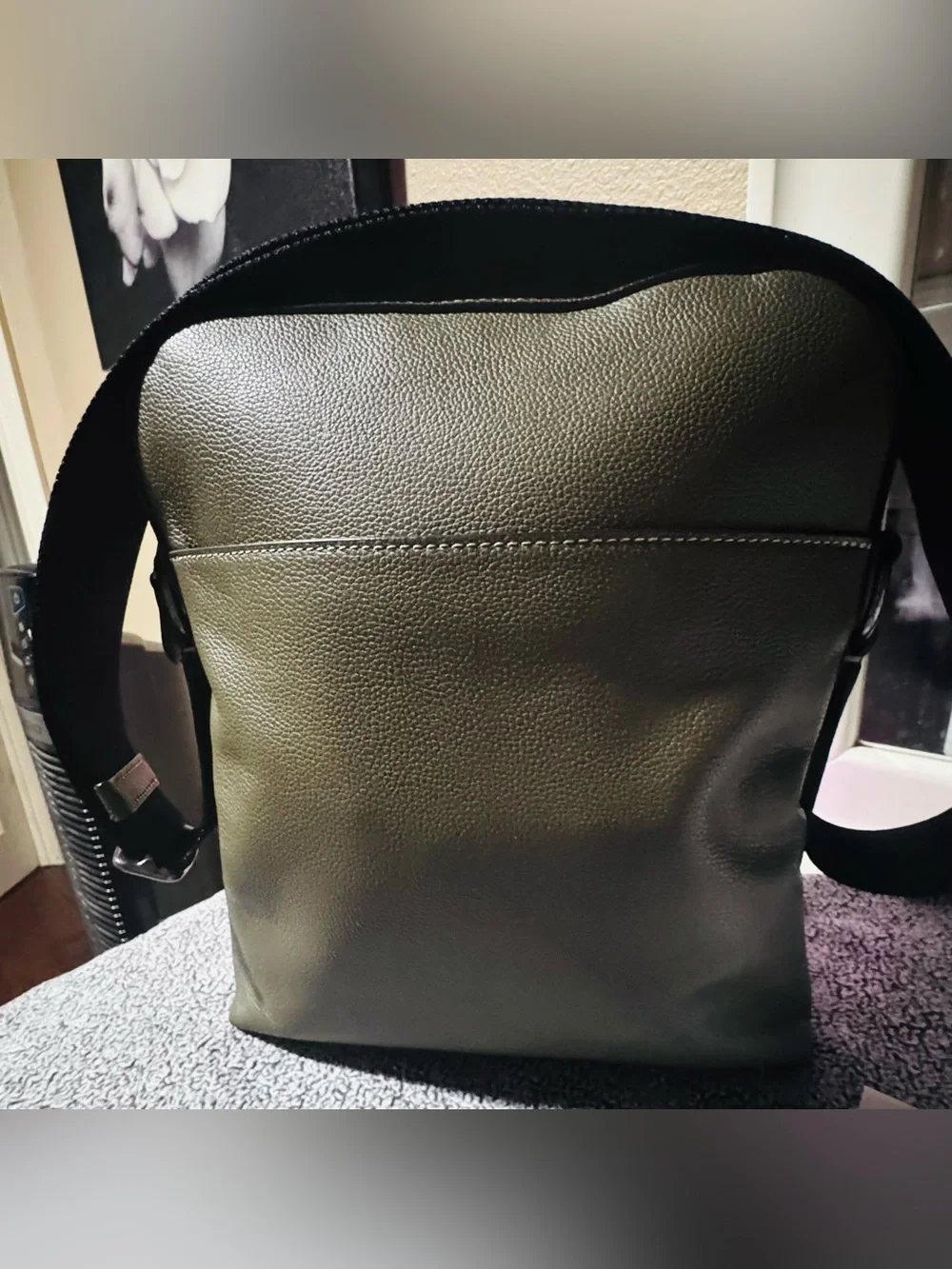 Coach Men’s Messenger Bag in Olive Green Leather